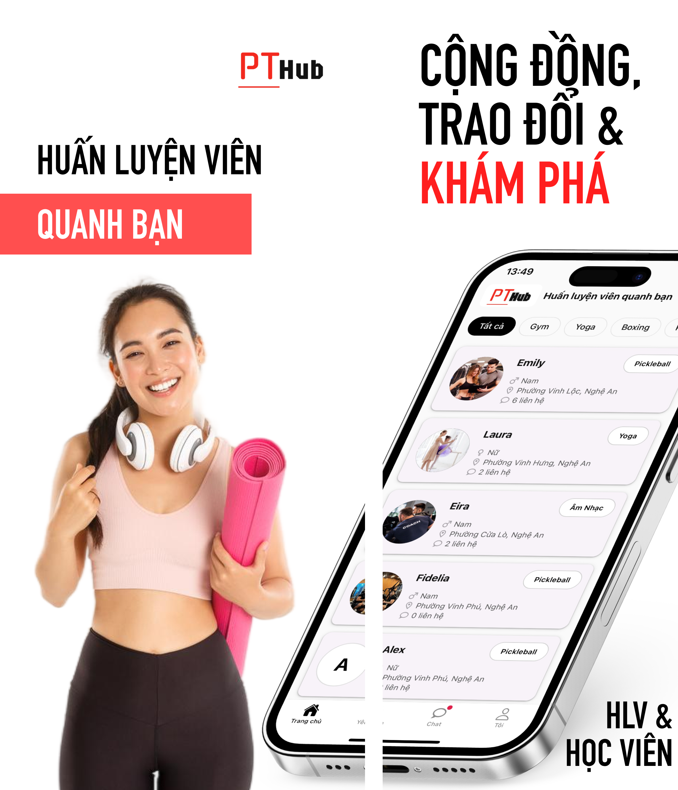 PTHub kết nối người tập với huấn luyện viên quanh bạn